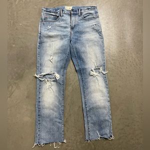 GAP Cone Denim Mens size 29 x 30 Light Wash Slim Distressed Fitted Ripped Jeans